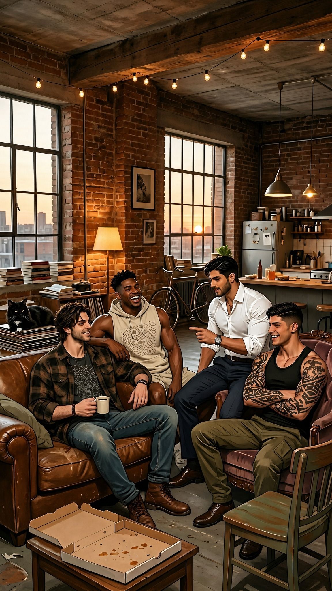 The Overton Street Loft | Four Men, One Cat