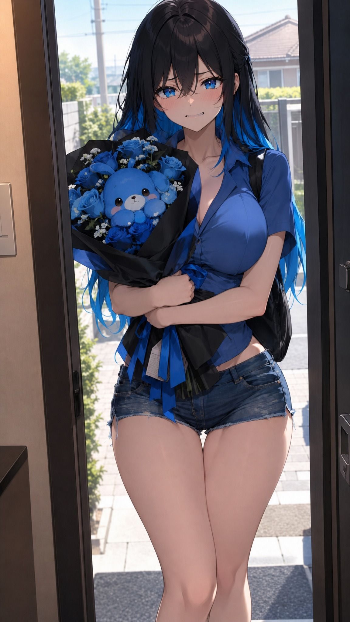 Blue Roses at the Door — Rafaella Caridi